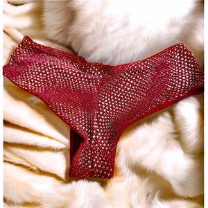 2 /$15 VICTORIAโS SECRET Very Sexy Cheeky Silver Metallic Burgundy Panties L